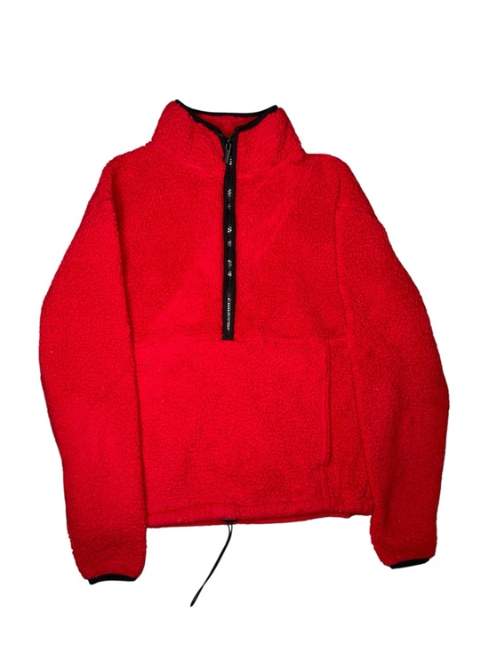 No Boundaries Sweaters - No Boundaries Red Sherpa Half-Zip Pullover
